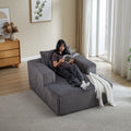 62.5 Inch Corduroy Sponge Sofa Lounge Chair,No Assembly Required,Fluffy Modern Sleeper Chair For Indoor Living Room Bedroom Grey Foam Corduroy 1 Seat