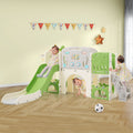 11 In 1 Toddler Slide, Kids Slide For Toddler Age 1 3 With Basketball Hoop, Kids Slide Playset Structure,Arch Tunnel And Telescope, Toy Storage Organizer For Toddlers, Kids Climbers Playground Green Cute 1 To 2 Years Hdpe Indoor & Outdoor Use