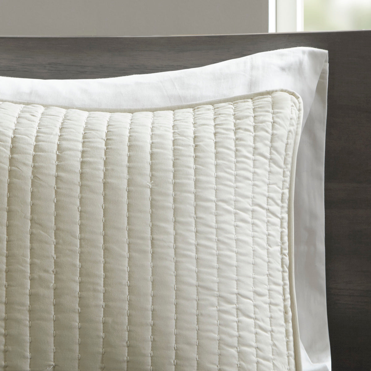 3 Piece Quilt Set Cream Full Queen Full Cream Cotton