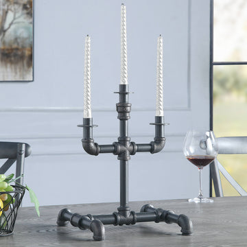 Sandy Grey Candleholder Grey Industrial Metal