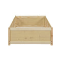 Twin Size Floor Platform Bed With Built In Book Storage Rack, Door,Natural Twin Natural American Design Pine
