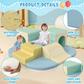 9 Piece Soft Foam Climbing Blocks For Toddlers, Baby Foam Climber Toys, Crawl And Climb Foam Play Set For Kids Indoor Gym, Soft Foam Toys For Toddlers Crawling And Sliding Colorful Foam