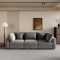 105'' 3 Seater Sofa With Removable Back Cushions And 5 Pillowsfor Living Room, Apartment, Spacious Space Gray Polyester 3 Seat