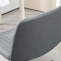 Homcom Wide Office Chair, Armless Office Desk Chair, Computer Fabric Vanity Chair With Adjustable Height, Gray Grey Polyester