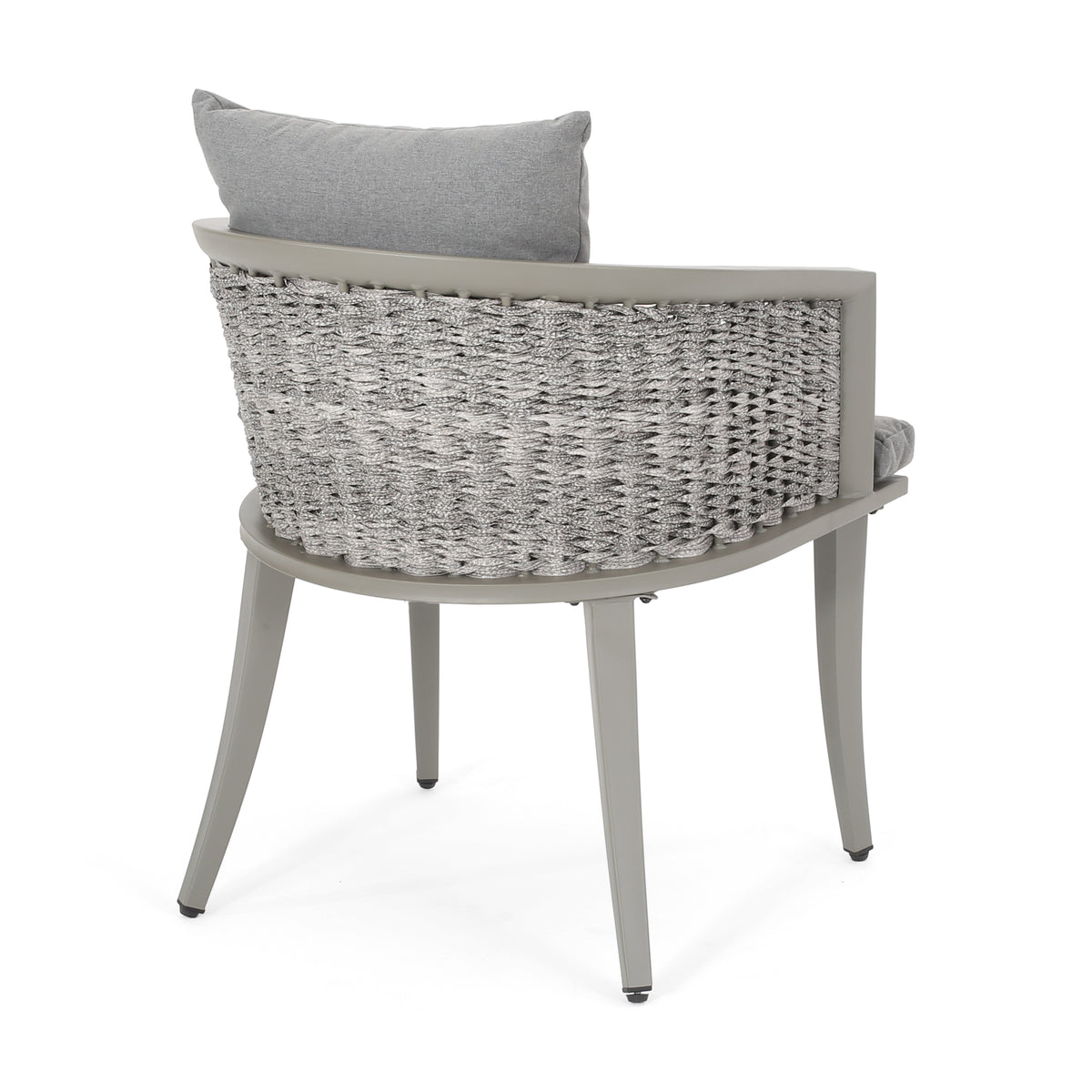 Pebble Chair Grey Pe Rattan Iron Waterproof Fabric
