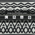 Outsunny Reversible Outdoor Rug, 9' X 12' Waterproof Plastic Straw Floor Mat, Portable Rv Camping Carpet With Carry Bag, Large Floor Mat For Backyard, Deck, Picnic, Beach, Gray & Cream White Boho