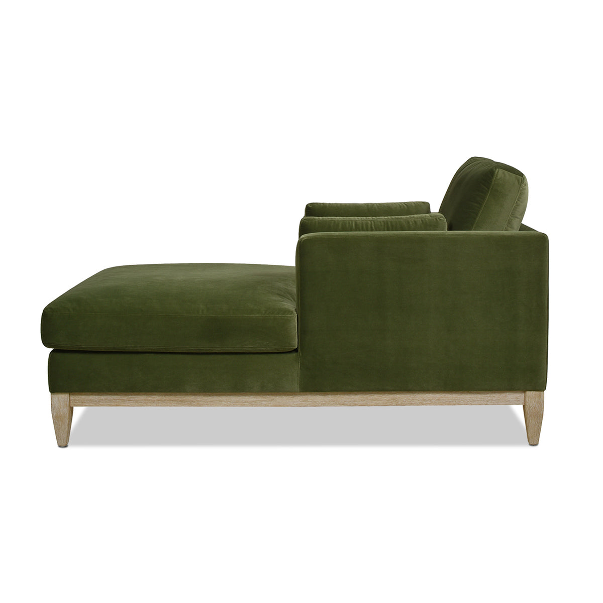 Knox 65" Modern Farmhouse Chaise Lounge Chair, Olive Green Performance Velvet Olive Green Foam Velvet