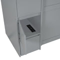 Full Size Murphy Bed With Drawers, Cabinets And Usb Ports,Gray Full Gray Mdf Lvl