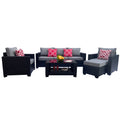 Outdoor Garden Patio Furniture 7 Piece Pe Rattan Wicker Cushioned Sofa Sets And Coffee Table, Patio Furniture Set Outdoor Couch Outdoor Couch Patio Furniture Outdoor Sofa Patio Couch Yes Complete Patio Set Gray Seats 6 Weather Resistant Frame Water
