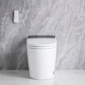 Elongated Smart Toilet With Elongated Heated Bidet Seat, Intelligent Toilet With Bidet Built In, Feet Sensor,Auto Open Close Seat, Off Seating Auto Flush, Night Light, Warm Water & Dryer,White White Bathroom Luxury Porcelain