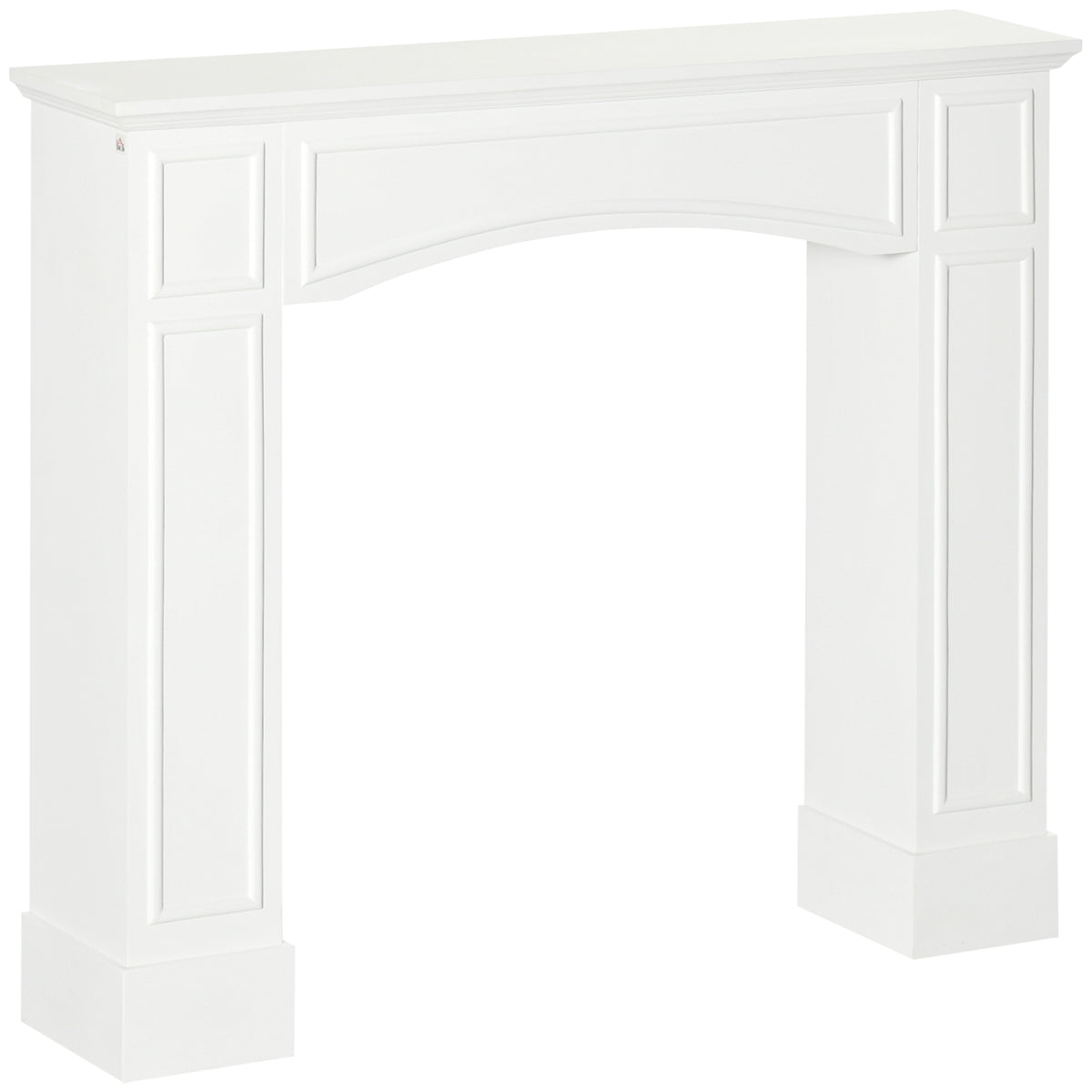 Homcom Modern Fireplace Mantel, Surround Mantels For Fireplace With Decorative Pattern Interior Width 29" White White Mdf