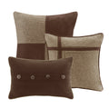 7 Piece Faux Suede Comforter Set Brown Cal King California King Brown Polyester