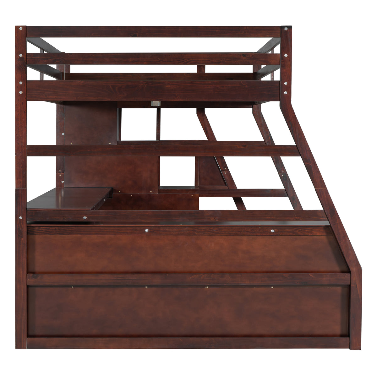 Full Size Loft Bed With 7 Drawers 2 Shelves And Desk Espresso Full Espresso Plywood