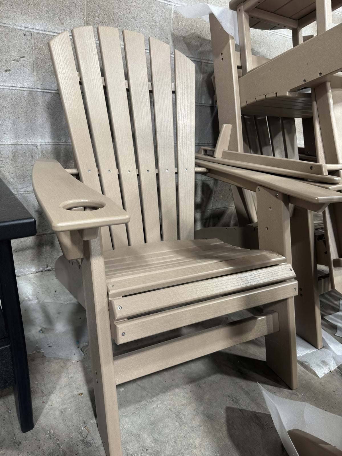 Adirondack Chair Sturdy Hdpe Poly Lumber For Poolside, Patio, And Garden Relaxation No Adirondack Beige Weather Resistant Frame Garden & Outdoor American Traditional Hdpe Hdpe