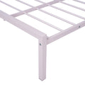 Twin Size Metal Platform Bed With Twin Size Trundle,House Shaped Headboard Design, Pink Twin Pink Metal