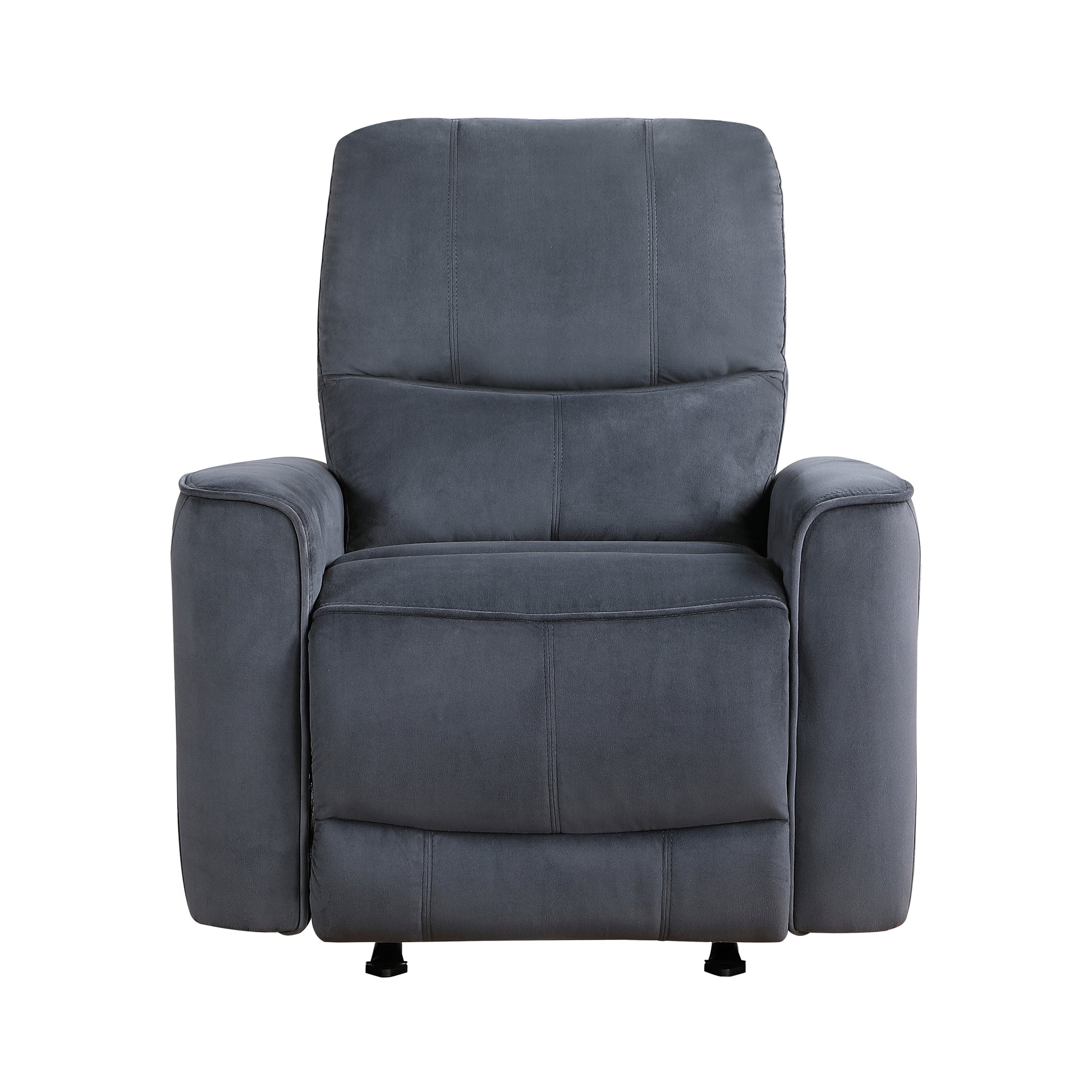 Modern Living Room 1Pc Power Rocker Reclining Chair Dark Gray Velvet Upholstery Solid Wood Frame Luxury Home Furniture Dark Gray Velvet Wood Primary Living Space Modern Solid Wood