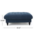 Madrid Kd Tufted Ottoman Navy Blue Fabric