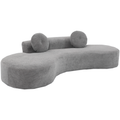 Arrived 105.5''Curved Sofa, Modern Minimalist Sofa, Cloud Couch Sofa 3 4 Seater Couch With 2 Pillows,Bedroom, No Assembly Required, Point Shaped Corduroy, Anti Wrinkle Gray Gray Polyester Primary Living Space Tight Back Soft Modern Foam Upholstered 3