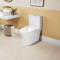 1.1 1.6 Gpf Elongated Comfort Height Floor Mounted One Piece Toilet, Cupc Certified, Watersense Cetified, Ceramic, White Color, Soft Close Seat White Ceramic