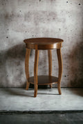 Aberta Walnut Finish Accent Table Walnut Synthetic Wood
