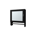 Pine Medicine Cabinet In Melamine With A Towel Bar And Included Mirror, Black Black 1 2 Mirror Included Bathroom Wall Mounted Modern Particle Board Melamine
