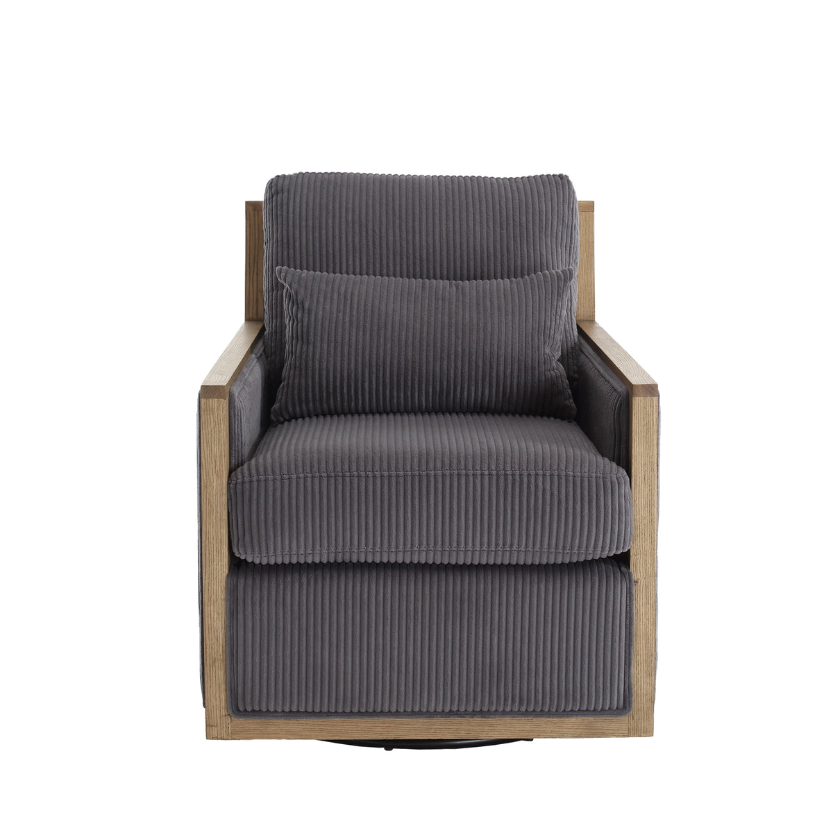 Coolmore Corduroy Swivel Barrel Chair, Comfy Accent Sofa Chair For Living Room, 360 Degree Swivel Barrel Club Chair, Leisure Arm Chair For Nursery, Hotel, Bedroom, Office, Lounge Dark Gray Dark Gray Primary Living Space Foam Corduroy
