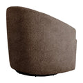 Upholstered 360 Degree Swivel Chair Chocolate Wood