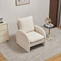 Modern Sherpa Upholstered Accent Chair, Comfortable Living Room Armchair, Lounge Chair For Bedroom, And Office Stylish And Ergonomic Design Beige Foam Sherpa
