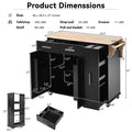 K&K Kitchen Island With Drop Leaf, Kitchen Storage Cart With 3 Tier Pull Out Cabinet Organizer, Internal Storage Rack, Rolling Kitchen Cart On Wheels With Towel Rack, 2 Drawers, For Kitchen, Black Black Brown Kitchen Classic,Farmhouse,Luxury,Modern