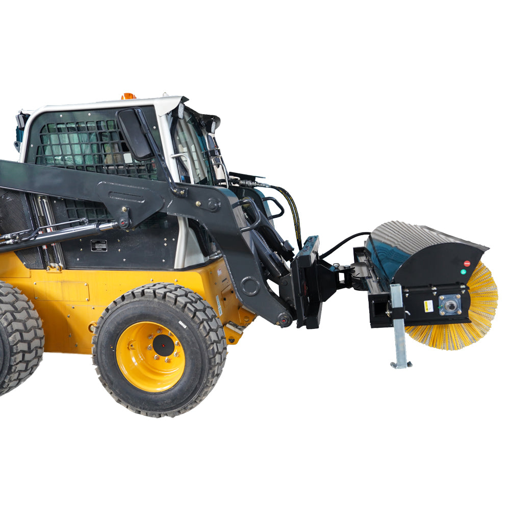 72" Skid Steer Hydraulic Rotary Angle Broom Sweeper Black Iron