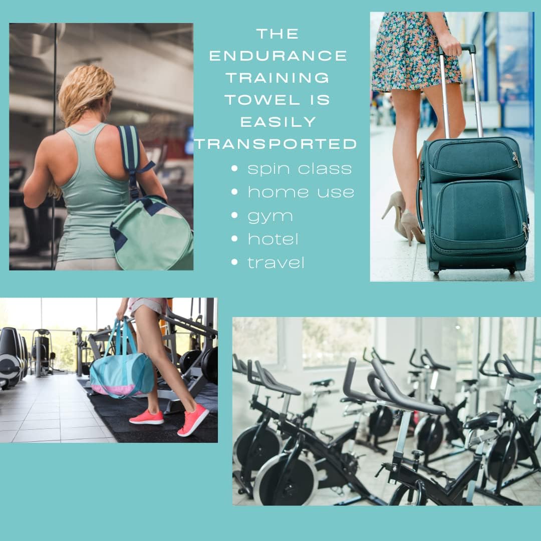 Sweat Protection Towel, Handdlebar Sweat Towel For Peloton, Echelon Bike, Bike Trainer Stand, Indoor Cycling Workout Towel With 6 Pocket For Water Bottle Or Phone Holder Black Polyester