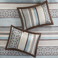 5 Piece Reversible Jacquard Bedspread Set Blue King King Blue Cotton
