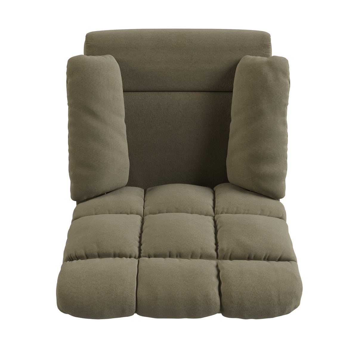 The Granada Recliner In Sage Gray Gray,Sage Manual Handle Wood Handle Microsuede,Polyester
