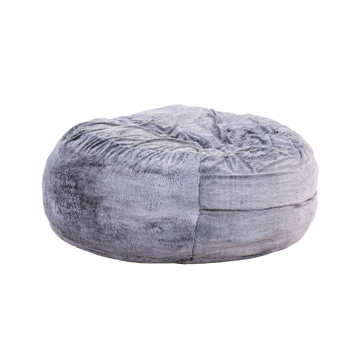 Classic 5Ft Faux Fur Memory Foam Bean Bag, Living Room Lounger, Soft Comfortable Bean Bag Chair, Purple Purple Polyester Primary Living Space Soft Backless Classic,Traditional Armless Memory Foam Polyester
