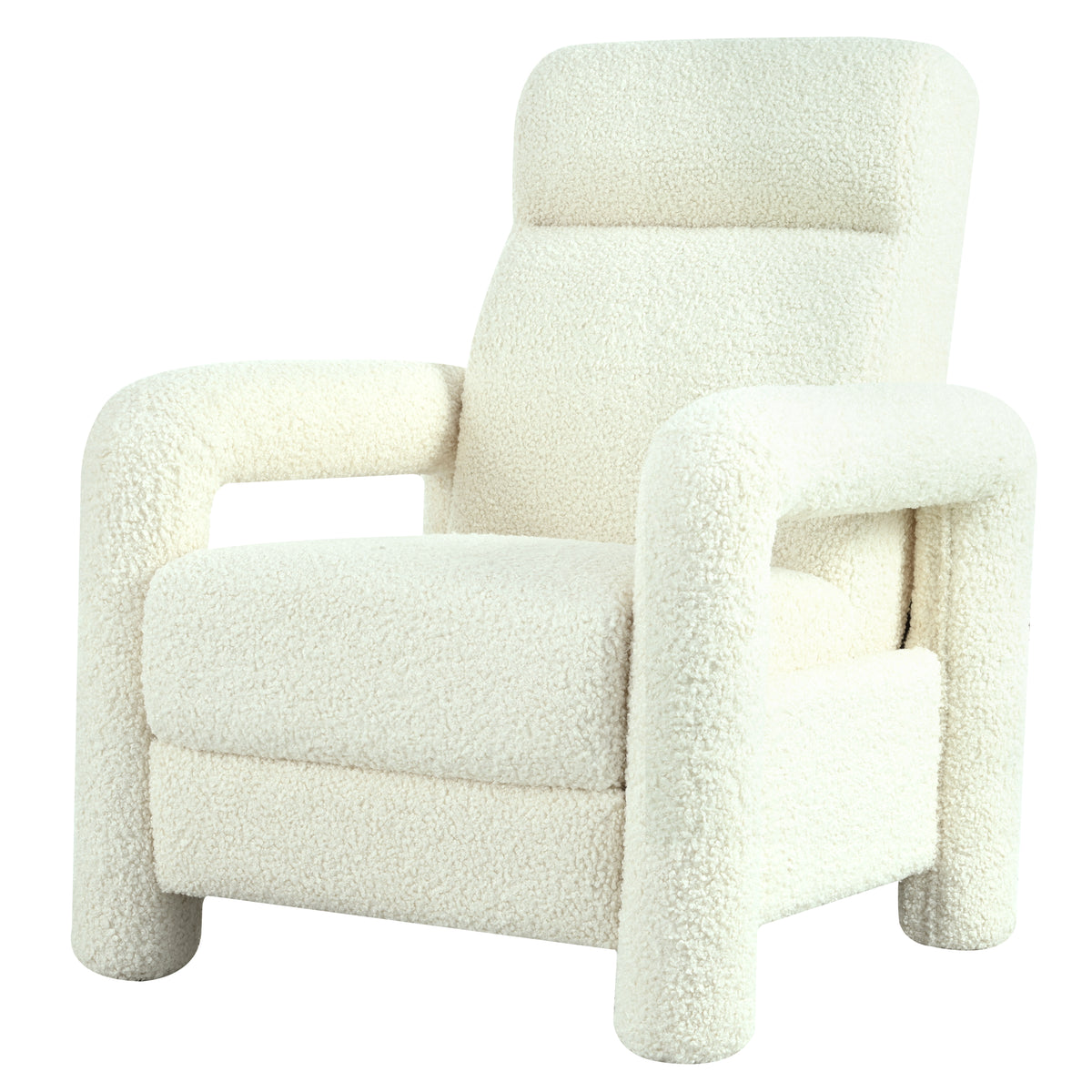 31.25" Push Back Recliner Armchair Upholstered Recliner Chair Single Sofa With Adjustable Backrest For Living Room, Beige Beige Teddy