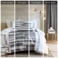 3 Piece Cotton Printed Duvet Cover Set W Trims King Multicolor Cotton