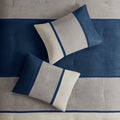 7 Piece Faux Suede Comforter Set Blue King King Blue Polyester