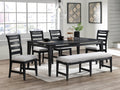 Modern 1Pc Dining Bench Black Frame Upholstered Cushion Plush Comfort Seat Kitchen Dining Room Furniture Black Dining Room Classic,Contemporary,Modern Rubberwood Fabric,Rubber Wood,Solid Wood