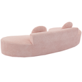 Arrived 105.5''Curved Sofa, Modern Minimalist Sofa, Cloud Couch Sofa 3 4 Seater Couch With 2 Pillows,Bedroom, No Assembly Required, Point Shaped Corduroy, Anti Wrinkle ,Pink Pink Polyester Primary Living Space Tight Back Soft Modern Foam Upholstered 3