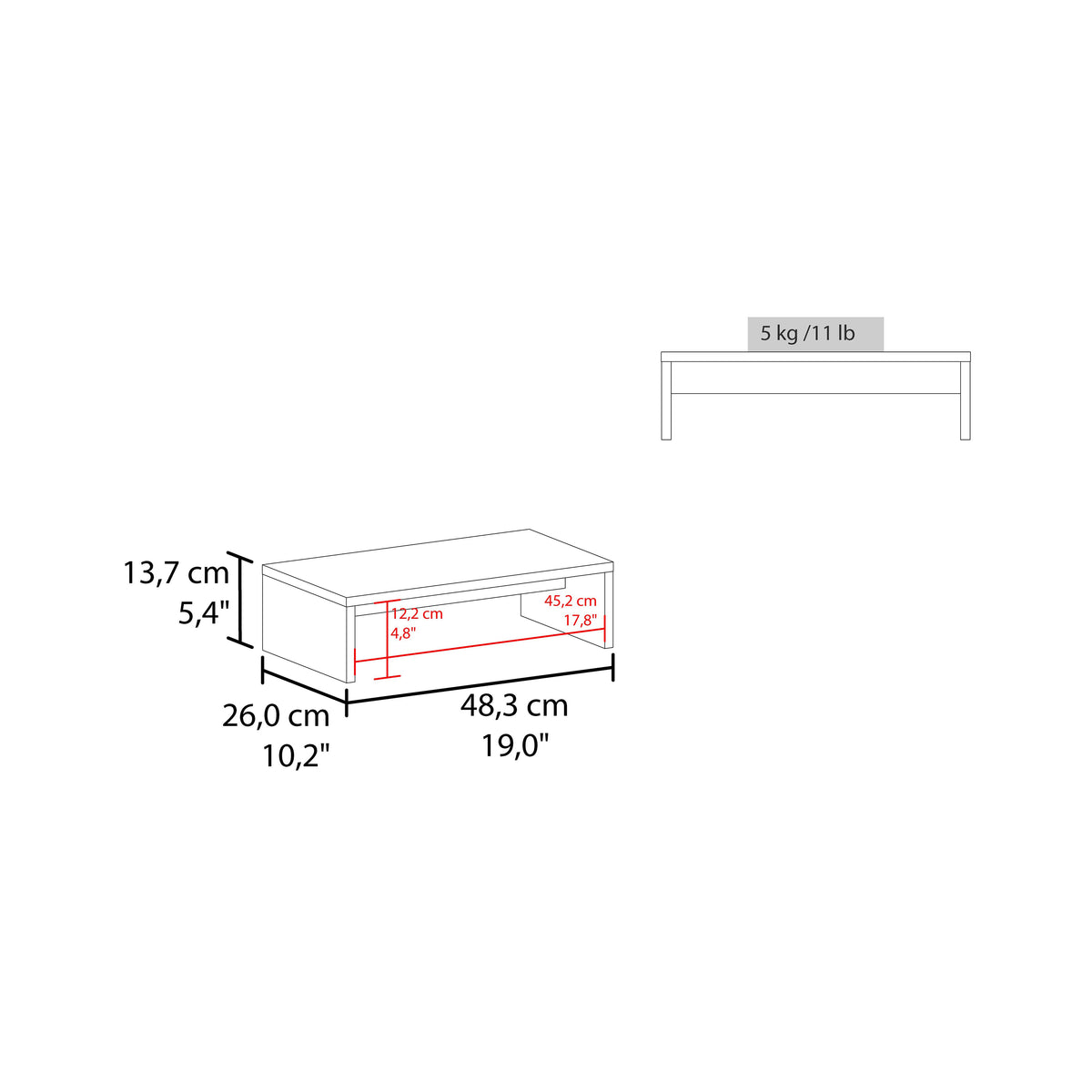 White Oak Monitor Stand White Oak Primary Living Space Melamine