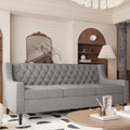 78.75'' 3 Seater Sofa, Button Tufted Backrest With Comfy Cushion, Mid Century Modern Couches For Living Room, Upholstered Comfy Sofa Couch For Bedroom, Apartment Grey Polyester 3 Seat