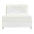 White High Gloss Finish Modern Queen Bed 1Pc Led Light Headboard Faux Leather Upholstered Wooden Furniture Box Spring Required Queen White Wood Bedroom Modern Panel Faux Leather Wood