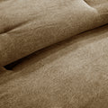 7 Piece Faux Suede Comforter Set Brown Cal King California King Brown Polyester