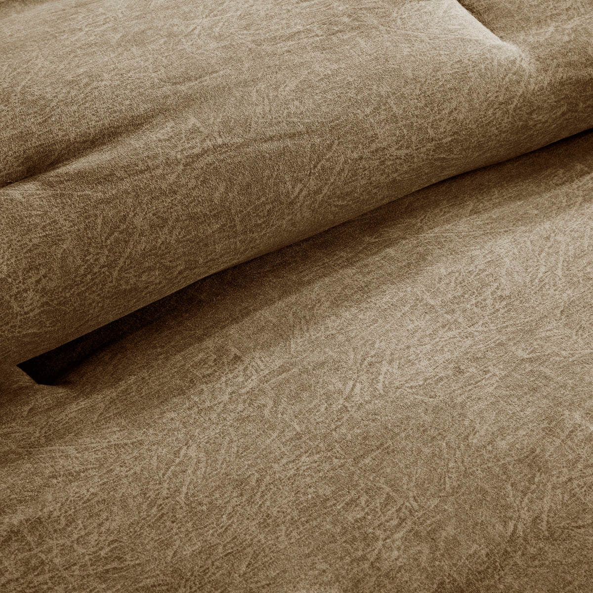 7 Piece Faux Suede Comforter Set Brown Cal King California King Brown Polyester