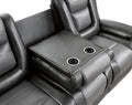 Modern Luxury Sofa Dual Reclining With Center Drop Down Cup Holders 1Pc Formal Living Room Furniture Premium Faux Leather Upholstery Comfortable Two Tone Gray Finish Dark Gray,Light Gray Faux Leather Wood Primary Living Space Luxury,Modern Plywood,Solid
