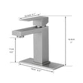 Sink Faucet With Deck Plate Waterfall Brushsed With Pop Up Drain And Supply Lines Bathroom Faucets For Sink 1 Hole One Handle Faucets Vanity Bath Mixer Tap Bathroom Joystick Geometric One Brushed Nickel Side Sprayer Deck Mounted Cartridge Valve Single