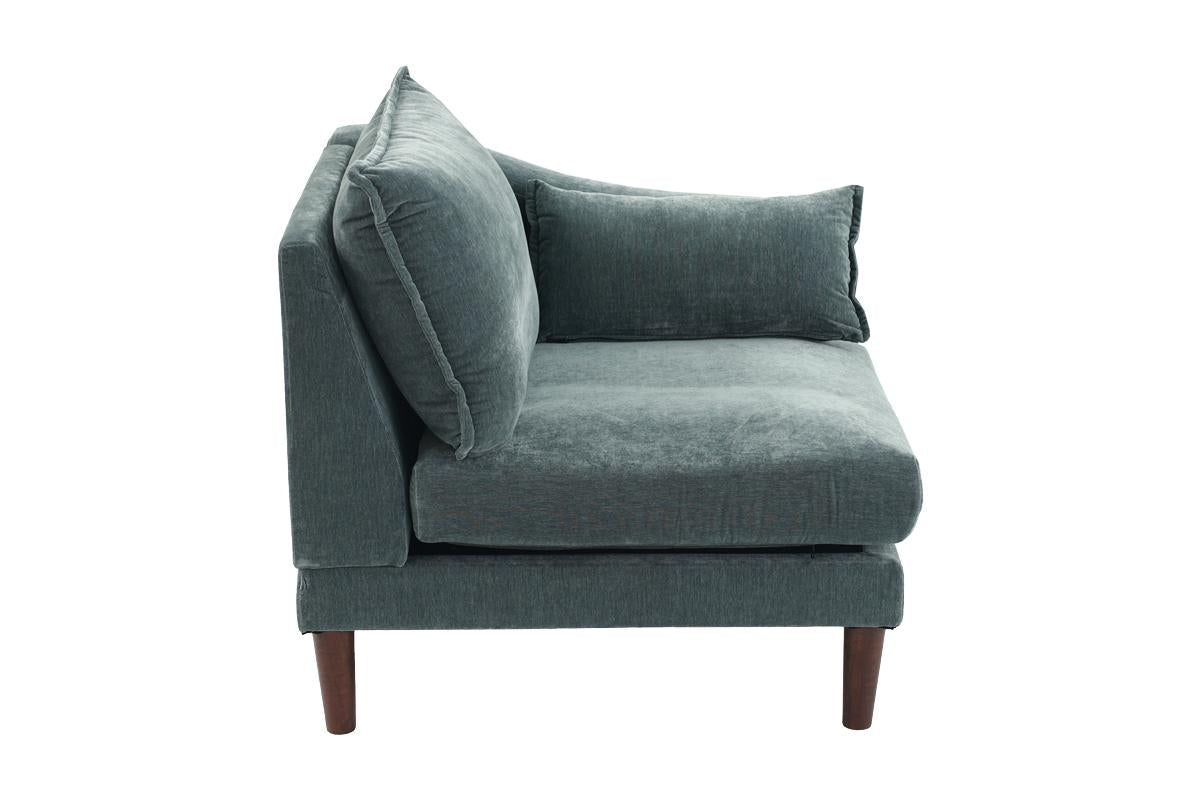 Gorgeous Mineral Color Laf Raf One Arm Chair Morgan Fabric 1Pc Chair Pillow Soft Cushion Wood Legs Living Room Furniture Grayish Primary Living Space Classic,Contemporary,Modern Fabric