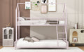 Metal House Bunk Bed, Twin Over Full, Pink Full Pink Metal