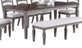Light Grey And Cherry Contemporary Style 1Pc Dining Table Wooden Frame Dining Room Furniture Cherry,Light Grey Seats 6 Dining Room Classic,Contemporary,Modern Rubberwood Kitchen & Dining Tables