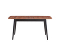 Natural And Black Dining Table With Bufferfly Extension Leaf Natural Black Seats 6 Dining Room Mid Century Modern Rectangular Wood